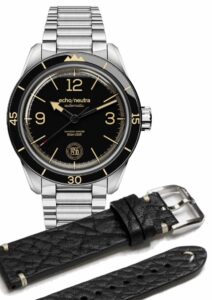 Set: Edelstahlband + Vintage Lederband